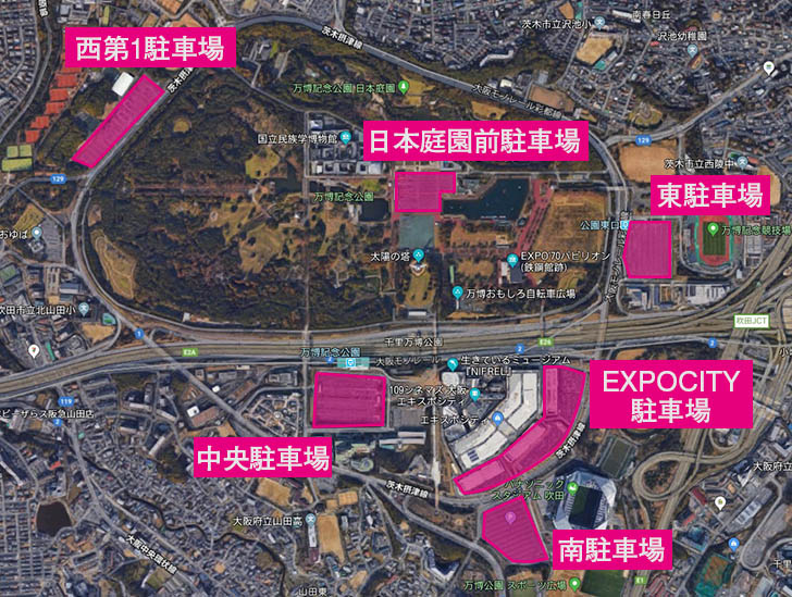 万博駐車場の場所