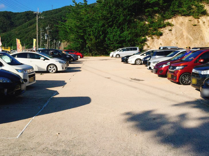 水晶浜 無料の駐車場